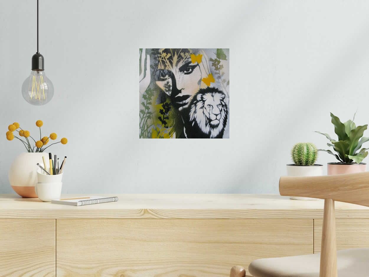 Peinture Juliette de KARO TRASS dans un intérieur – 30 × 30 cm