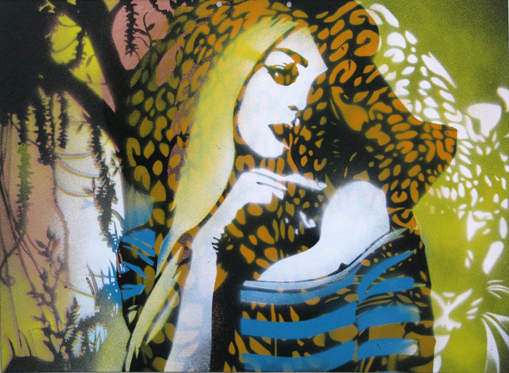 Peinture street art petit format La jungle de margaux – KARO TRASS – 55 × 40 cm