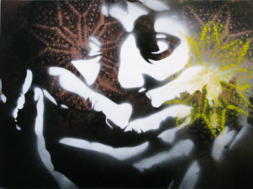 Peinture street art petit format Peur – KARO TRASS – 55 × 40 cm