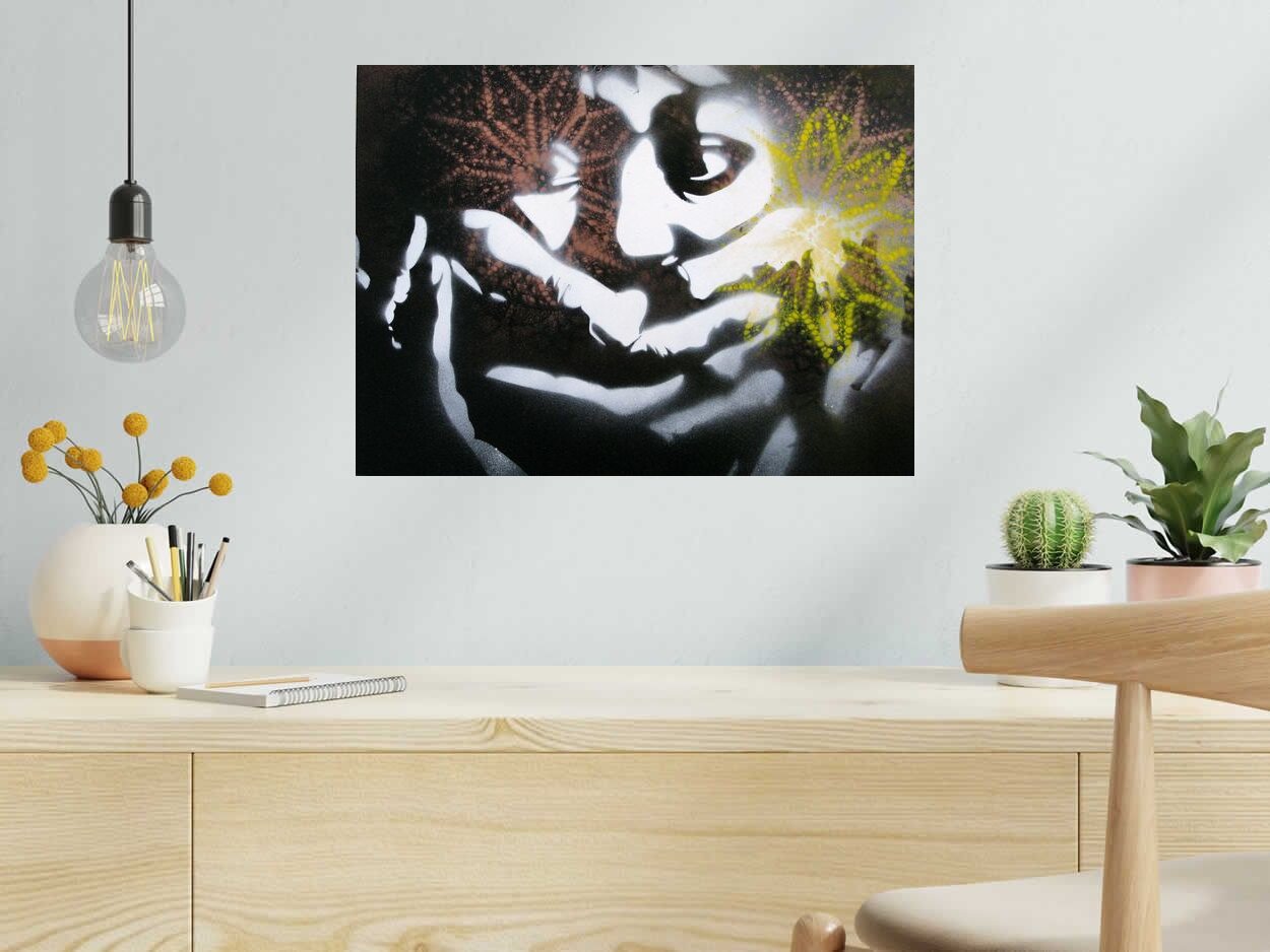 Peinture Peur de KARO TRASS dans un intérieur – 55 × 40 cm