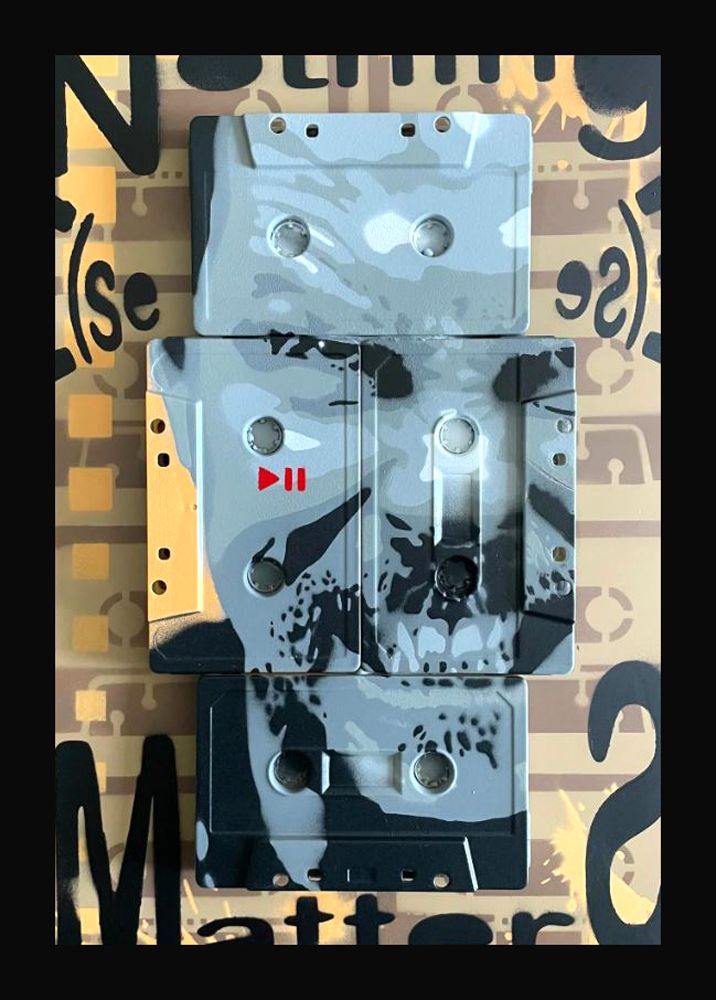 Peinture street art petit format PAPA HET – MR MELODY – 24 × 33 cm