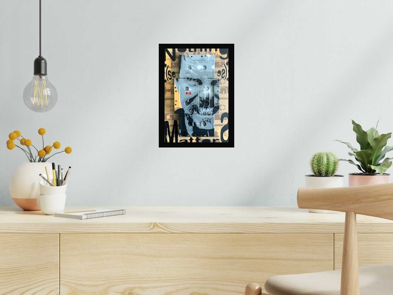 Peinture PAPA HET de MR MELODY dans un intérieur – 24 × 33 cm