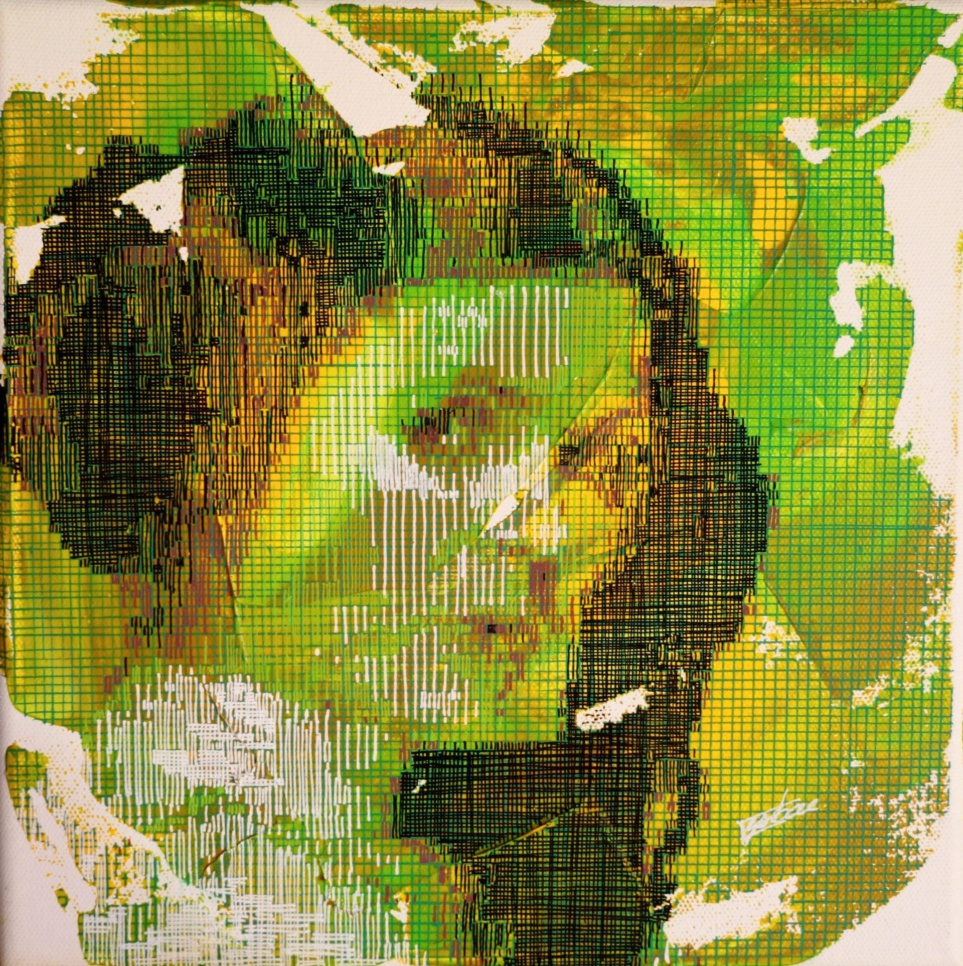 Peinture street art petit format Leïa – NICOLAS JESBAC – 25 × 25 cm
