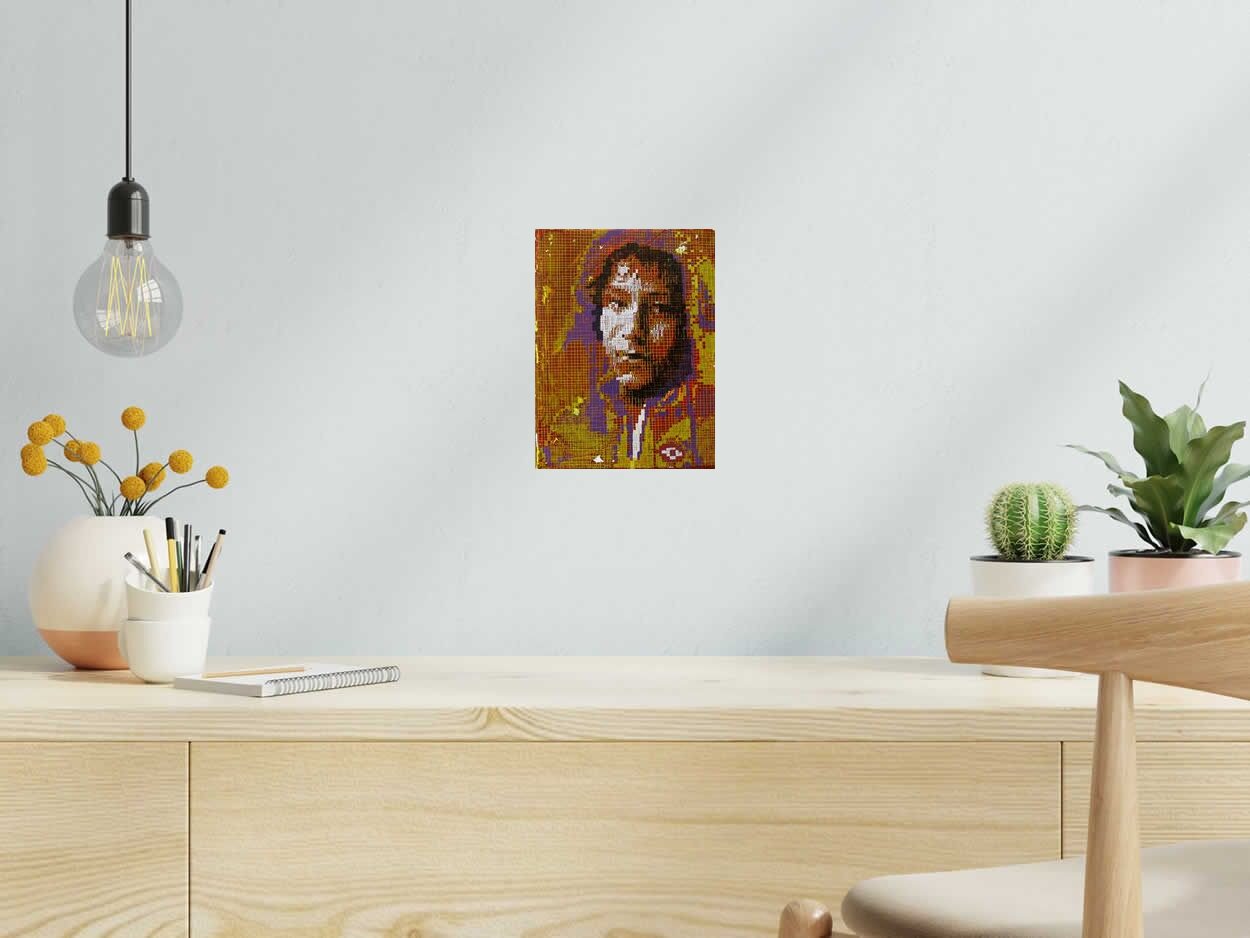 Peinture Perou 2 de NICOLAS JESBAC dans un intérieur – 18 × 24 cm