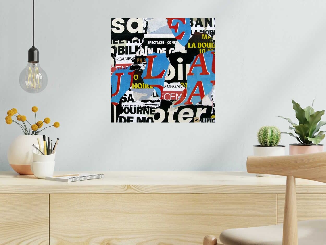 Peinture Urbanité 3 de PODKOL dans un intérieur – 40 × 40 cm