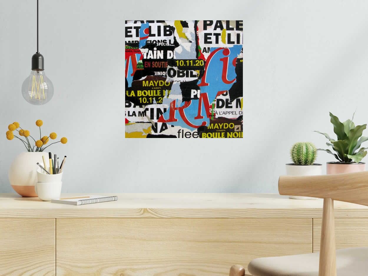 Peinture Urbanité de PODKOL dans un intérieur – 40 × 40 cm