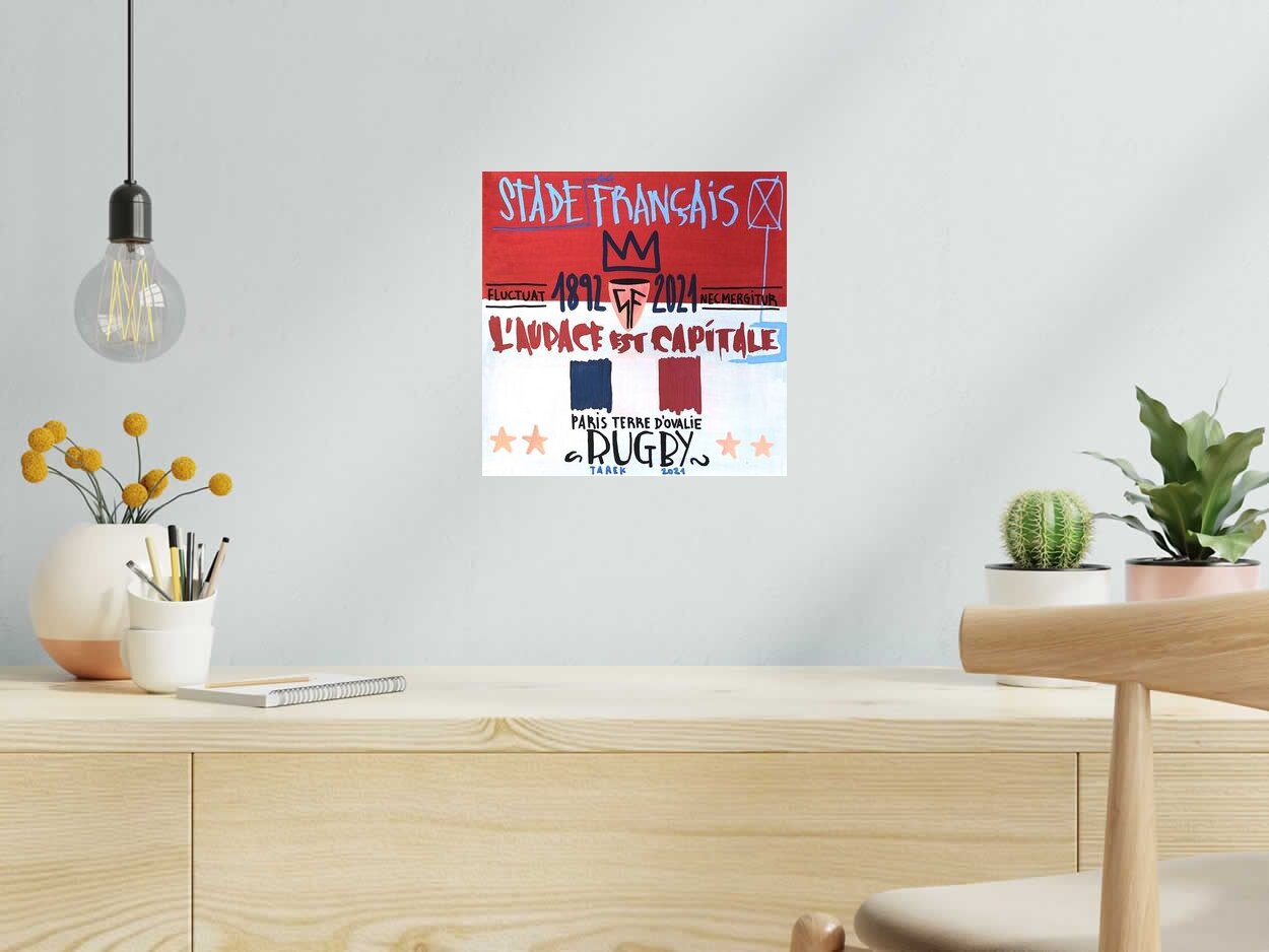 Peinture L'audace est capitale de TAREK dans un intérieur – 30 × 30 cm