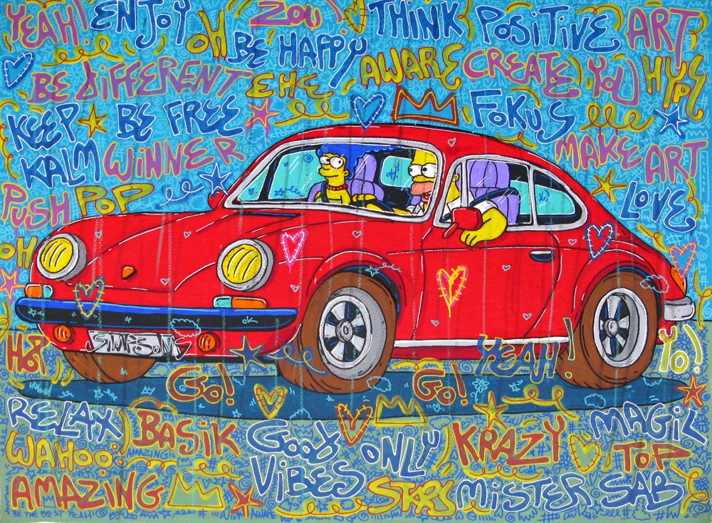 Peinture street art très grand format Yeah enjoy – RICO SAB – 146 × 114 cm