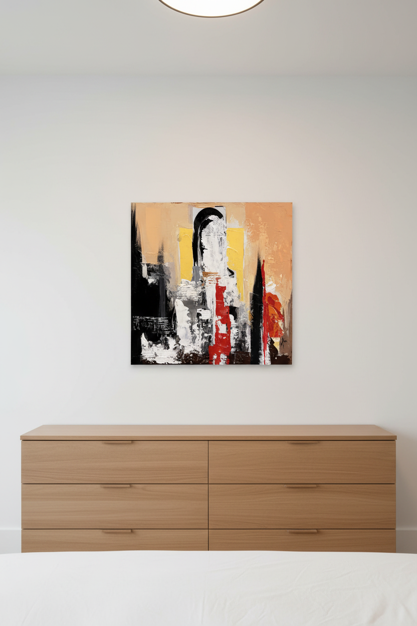 Peinture Regroupement des expressions 4 de FARID AMRAR pour chambre parent moderne – 50 × 50 cm