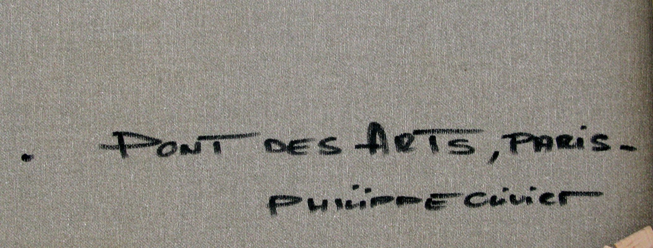 Tableau de PHIL a pour titre  Pont des arts style figuratif dim : PHILprix:450