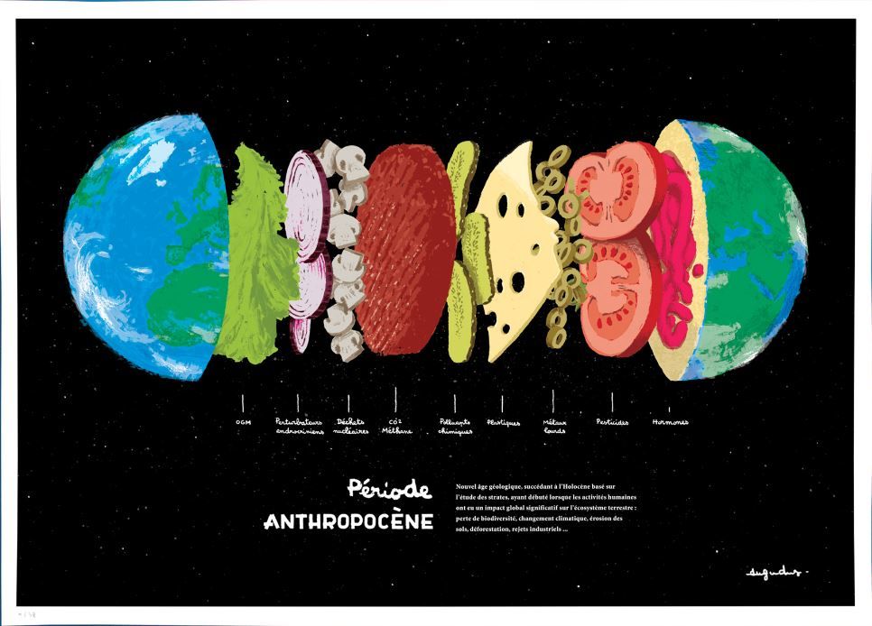 Editions d'art de DUGUDUS a pour titre  PERIODE ANTHROPOCENE style figuratif dim : DUGUDUSprix:70