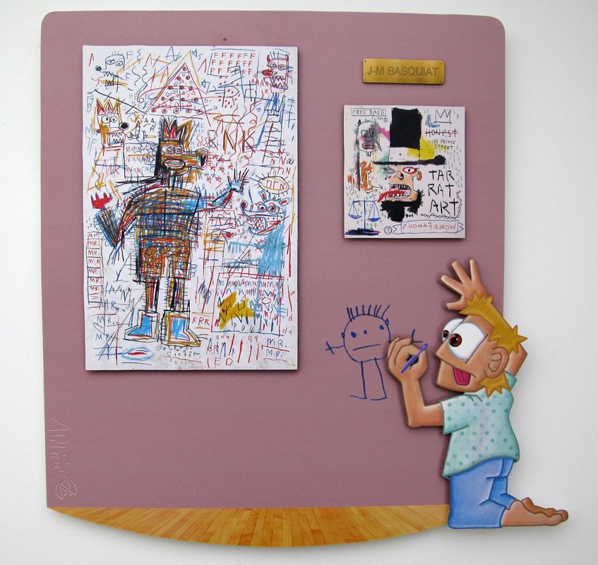 Tableau de L'ARTISTE PITRE a pour titre  Pitre Vs Basquiat style figuratif, graphique dim : L'ARTISTE PITREprix:600