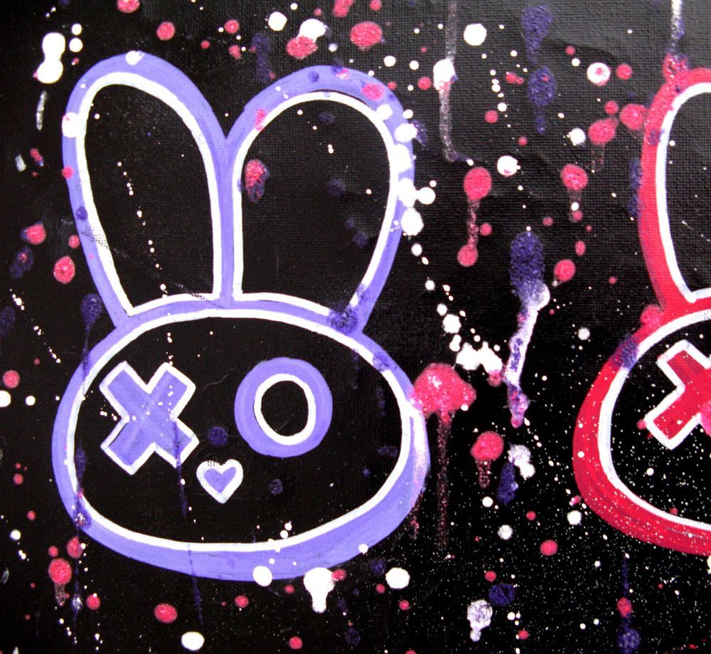 Tableau de LUSSY a pour titre  rabbbit 6 style graffiti, street pop art dim : LUSSYprix:180