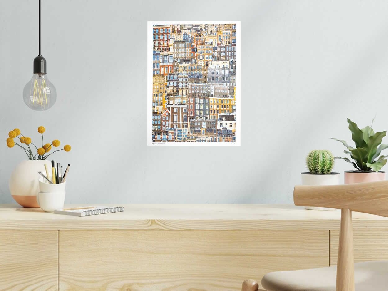 Risographie AMSTERDAM (PAYS-BAS) de GILLES INVERNIZZI dans un intérieur – 30 × 40 cm