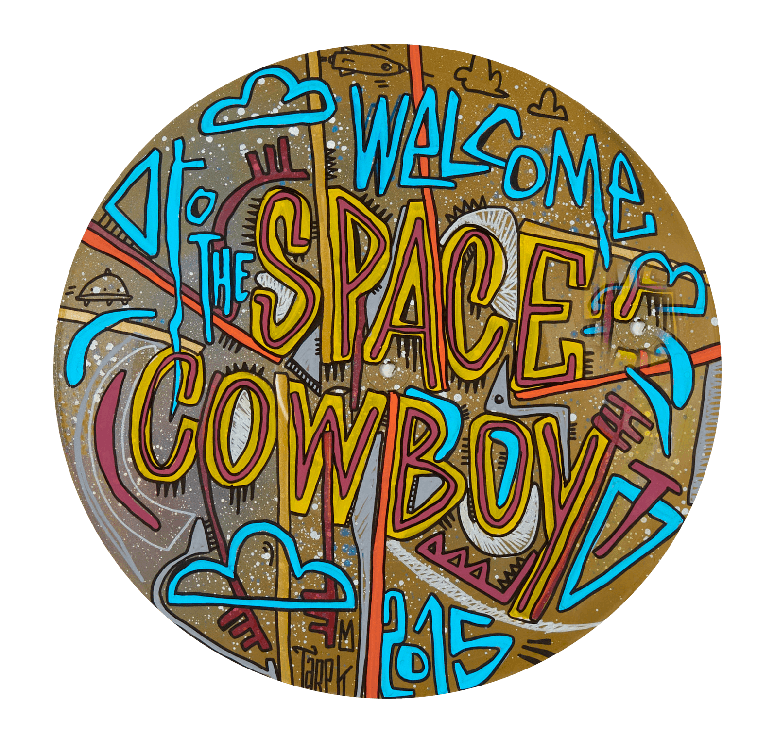 Sculpture petit format VINYL THE SPACE COWBOY – TAREK – 30 × 30 cm