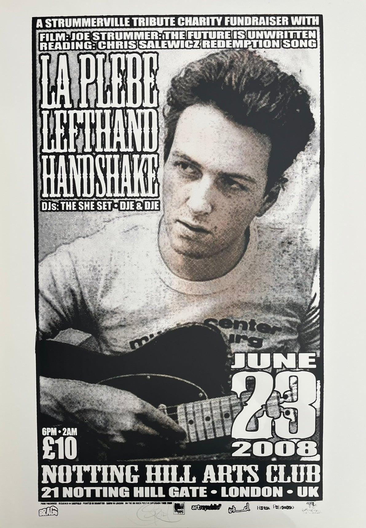 Serigraphie archives chuck sperry moyen format JOE STRUMMER LA PLEBE LEFTHAND 2008 – CHUCK SPERRY – 64 × 40 cm