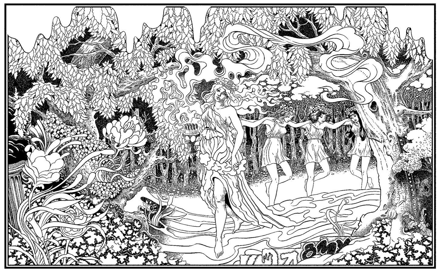 Serigraphie figuratif moyen format blanc et noir INVOCATION cotton rag AP – CHUCK SPERRY – 50 × 76 cm