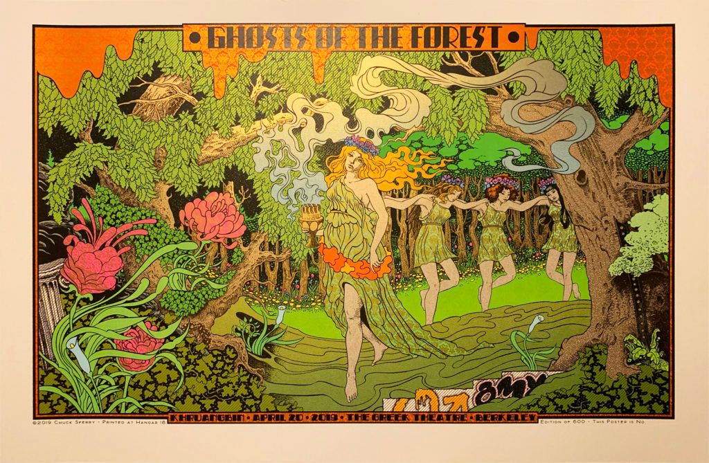 Serigraphie figuratif moyen format GHOSTS OF THE FOREST regular – CHUCK SPERRY – 89 × 58 cm