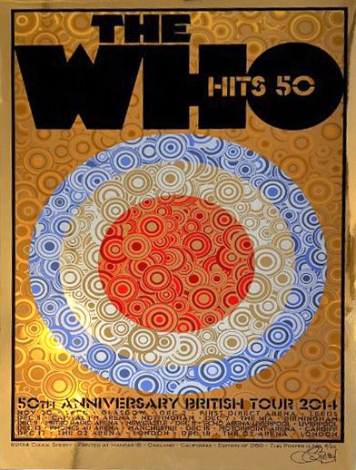 Serigraphie figuratif moyen format THE WHO 50TH ANNIVERSARY UK – CHUCK SPERRY – 54 × 77 cm