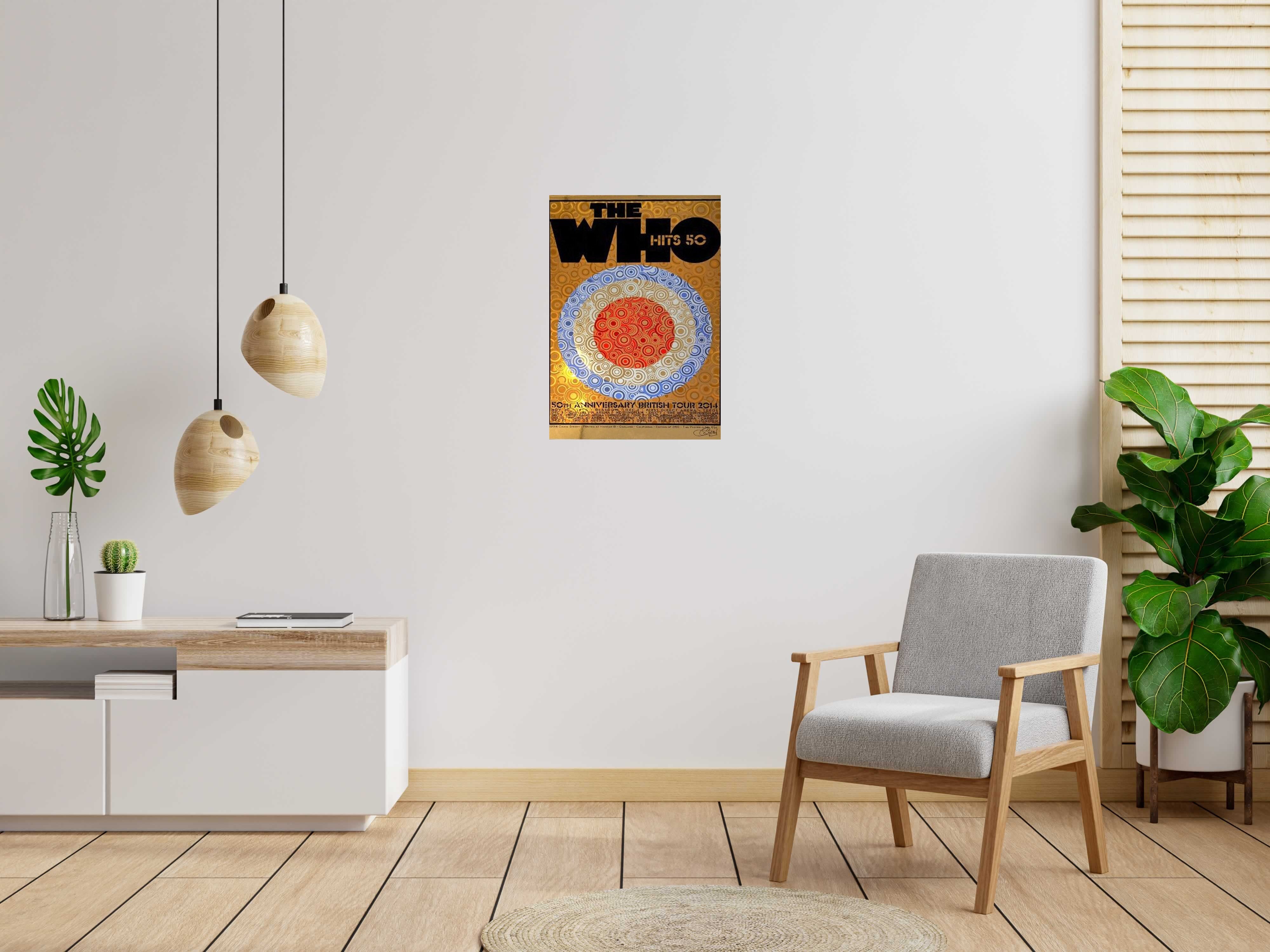 Serigraphie THE WHO 50TH ANNIVERSARY UK de CHUCK SPERRY dans un intérieur – 54 × 77 cm