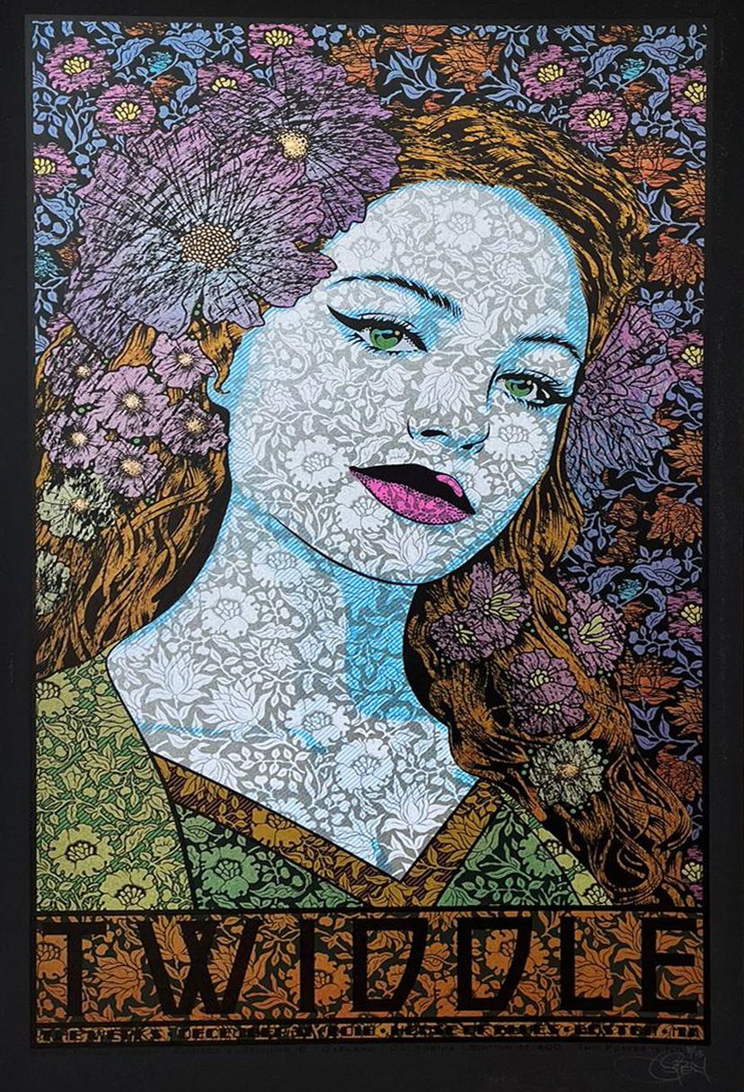 Serigraphie figuratif moyen format TWIDDLE 2018 black – CHUCK SPERRY – 89 × 52 cm
