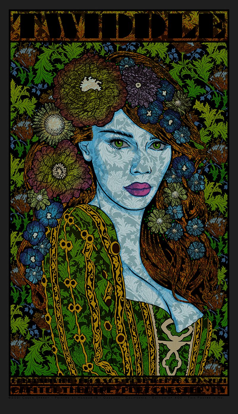 Serigraphie figuratif moyen format TWIDDLE 2021 black – CHUCK SPERRY – 50 × 89 cm