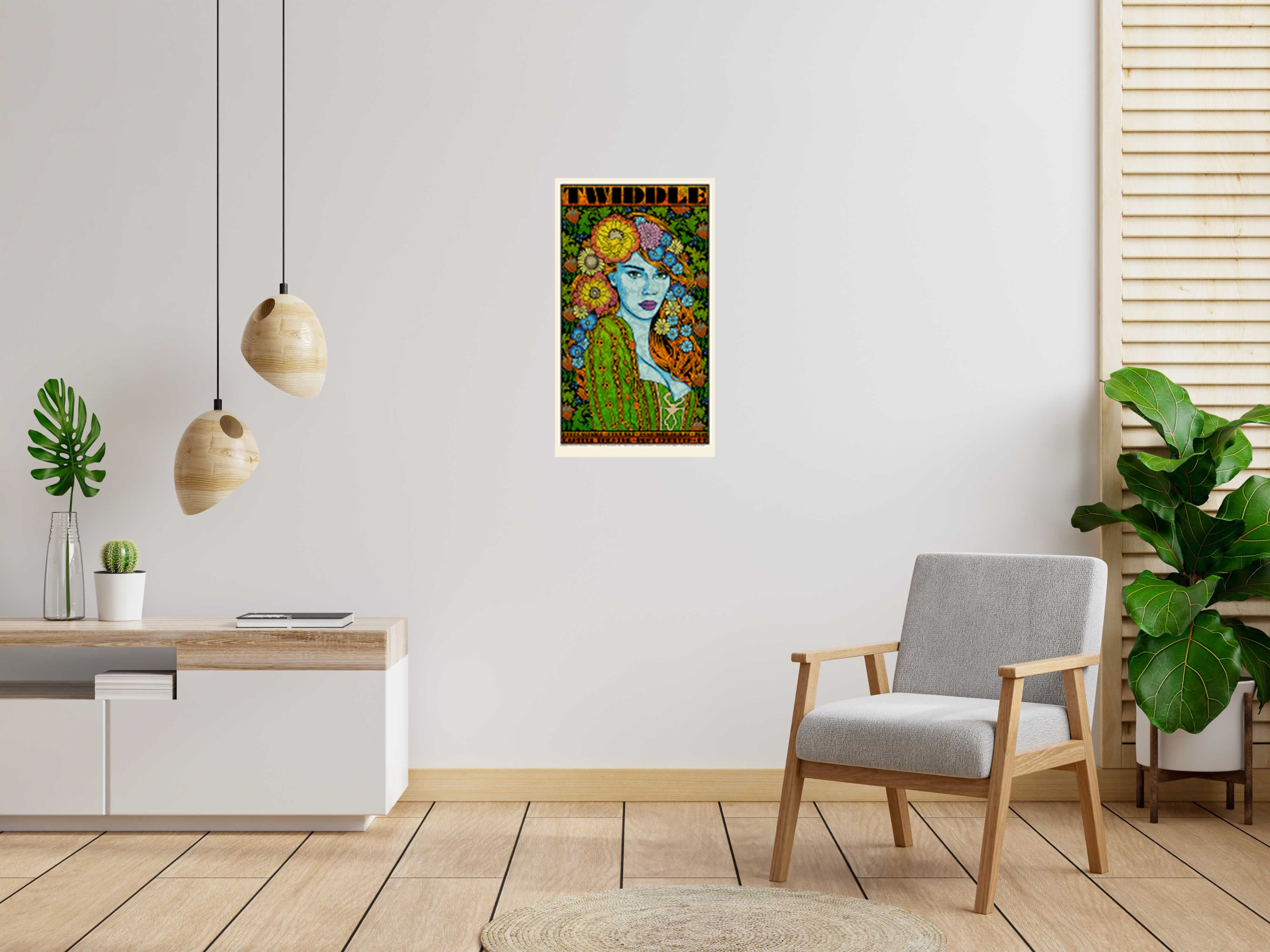 Serigraphie TWIDDLE 2021 de CHUCK SPERRY dans un intérieur – 50 × 89 cm