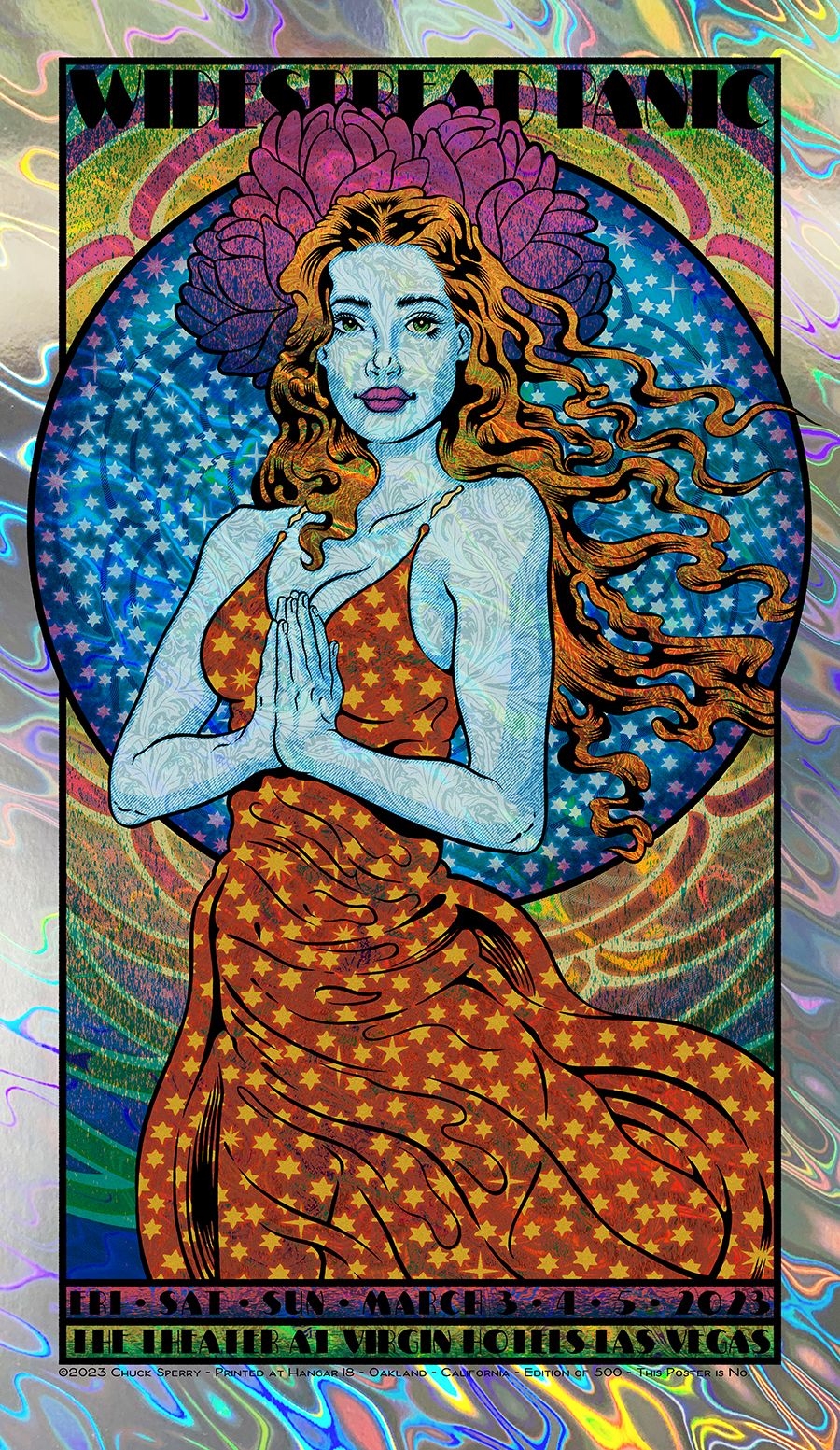Serigraphie figuratif moyen format WIDESPREAD PANIC VENUS lava – CHUCK SPERRY – 50 × 87 cm