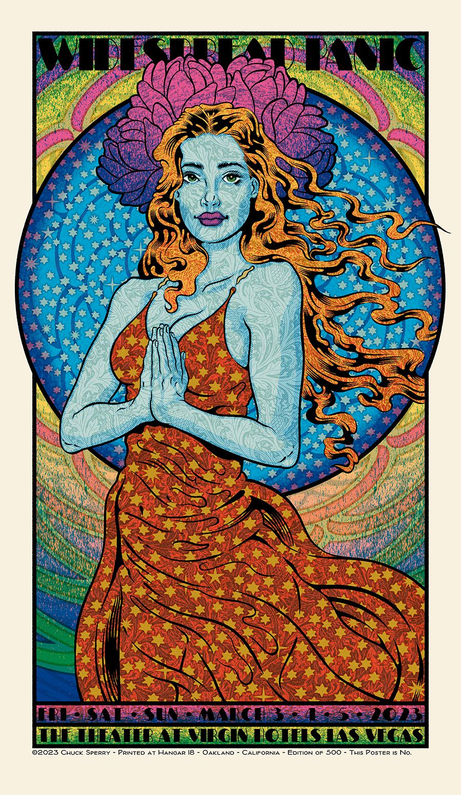Serigraphie figuratif moyen format WIDESPREAD PANIC VENUS regular AE – CHUCK SPERRY – 50 × 87 cm