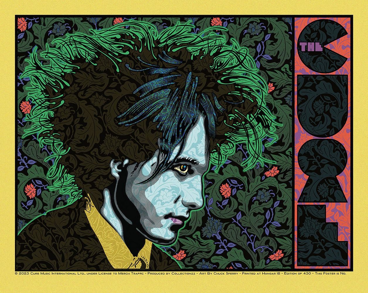 Serigraphie figuratif moyen format or THE CURE gold – CHUCK SPERRY – 68 × 54 cm