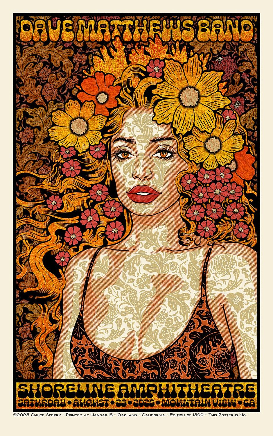Serigraphie moyen format DAVE MATTHEWS regular AE – CHUCK SPERRY – 53 × 85 cm