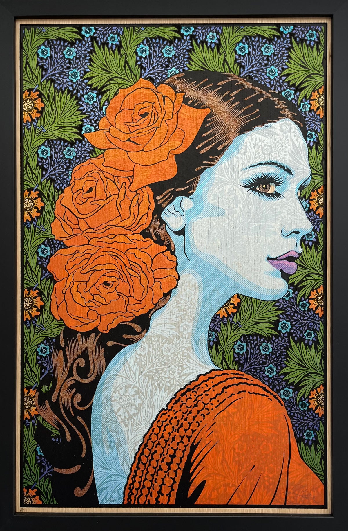Serigraphie moyen format MEDEA wood panel AP – CHUCK SPERRY – 78 × 50 cm