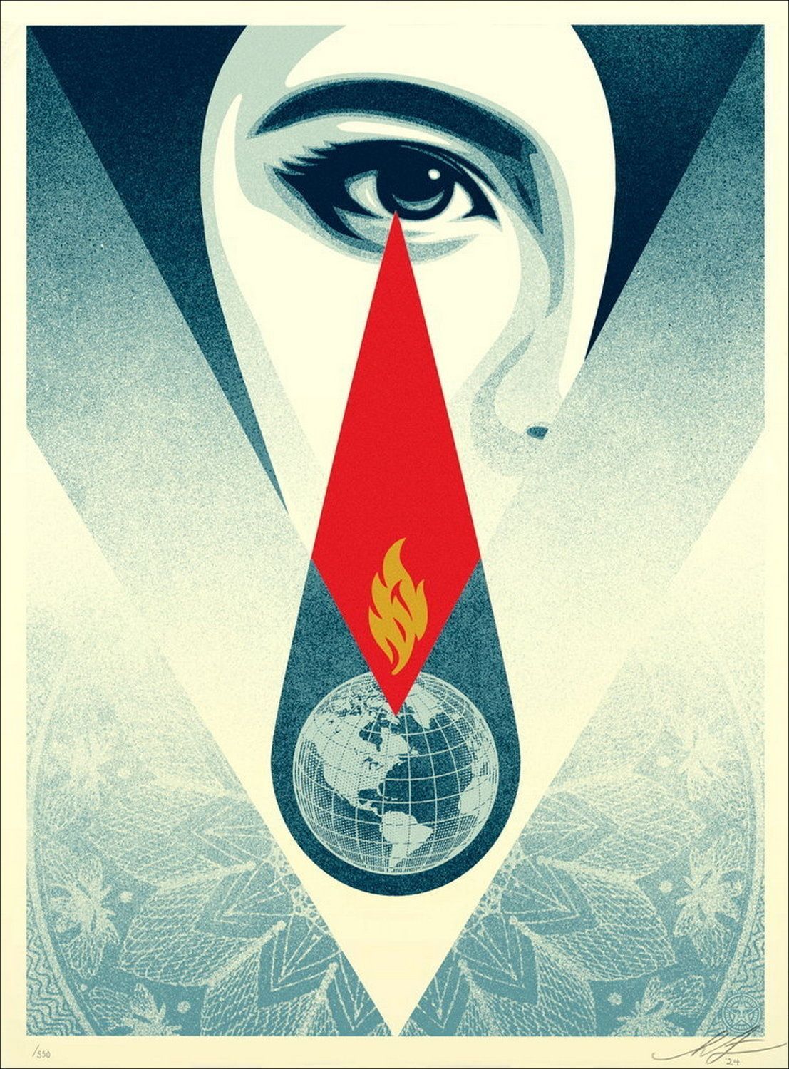 Editions d'art de OBEY : SHEPARD FAIREY  a pour titre  Tear flame style street pop art dim : OBEY : SHEPARD FAIREY prix:350
