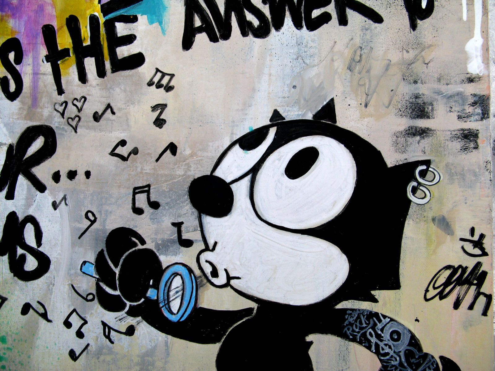 Tableau de PATRICIA GADISSEUR a pour titre  Music is the answer style street pop art, graffiti dim : PATRICIA GADISSEURprix:320