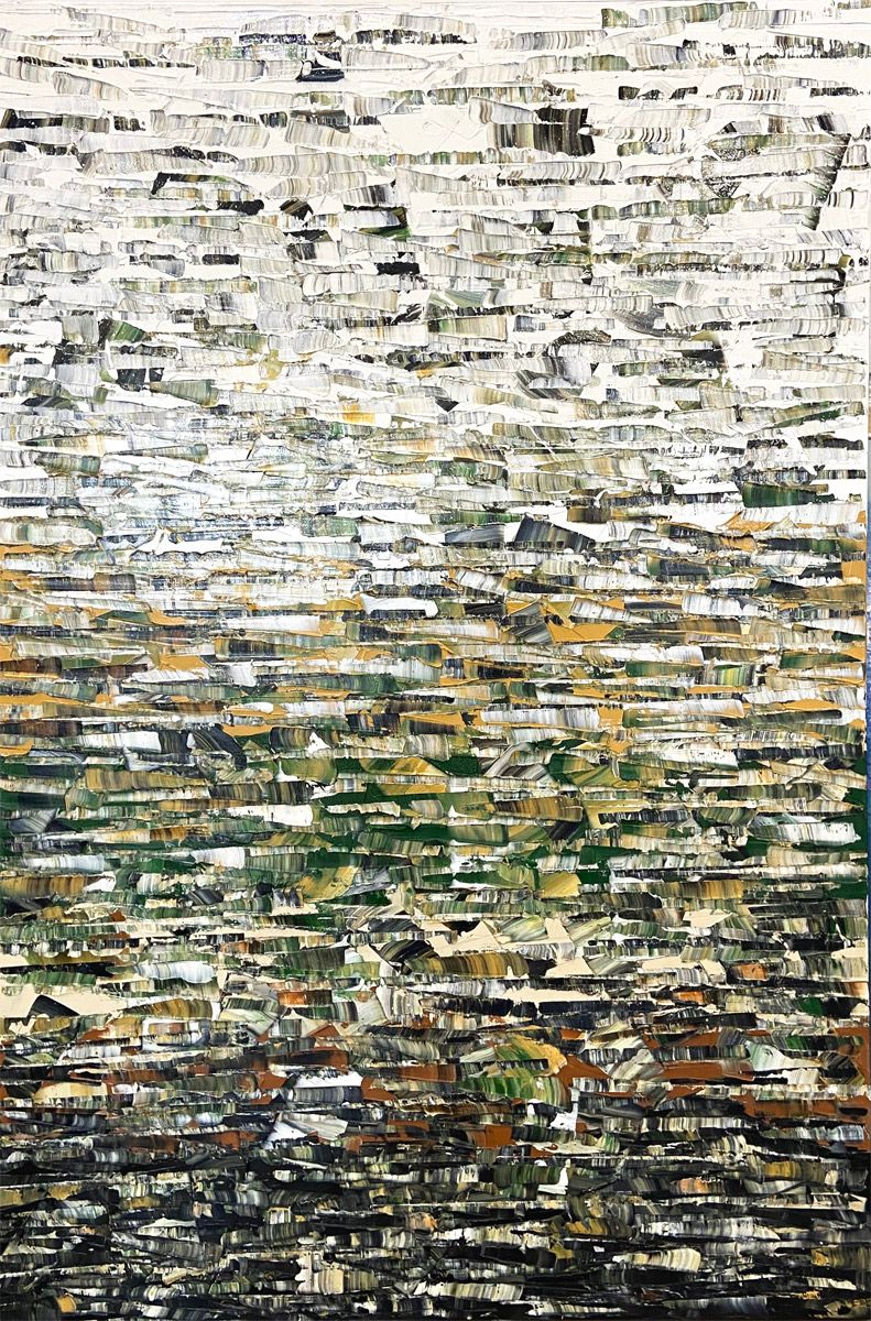 Tableau abstrait format xxl Peinture 07-2024-35 – ALAIN BECANNE – 80 × 120 cm