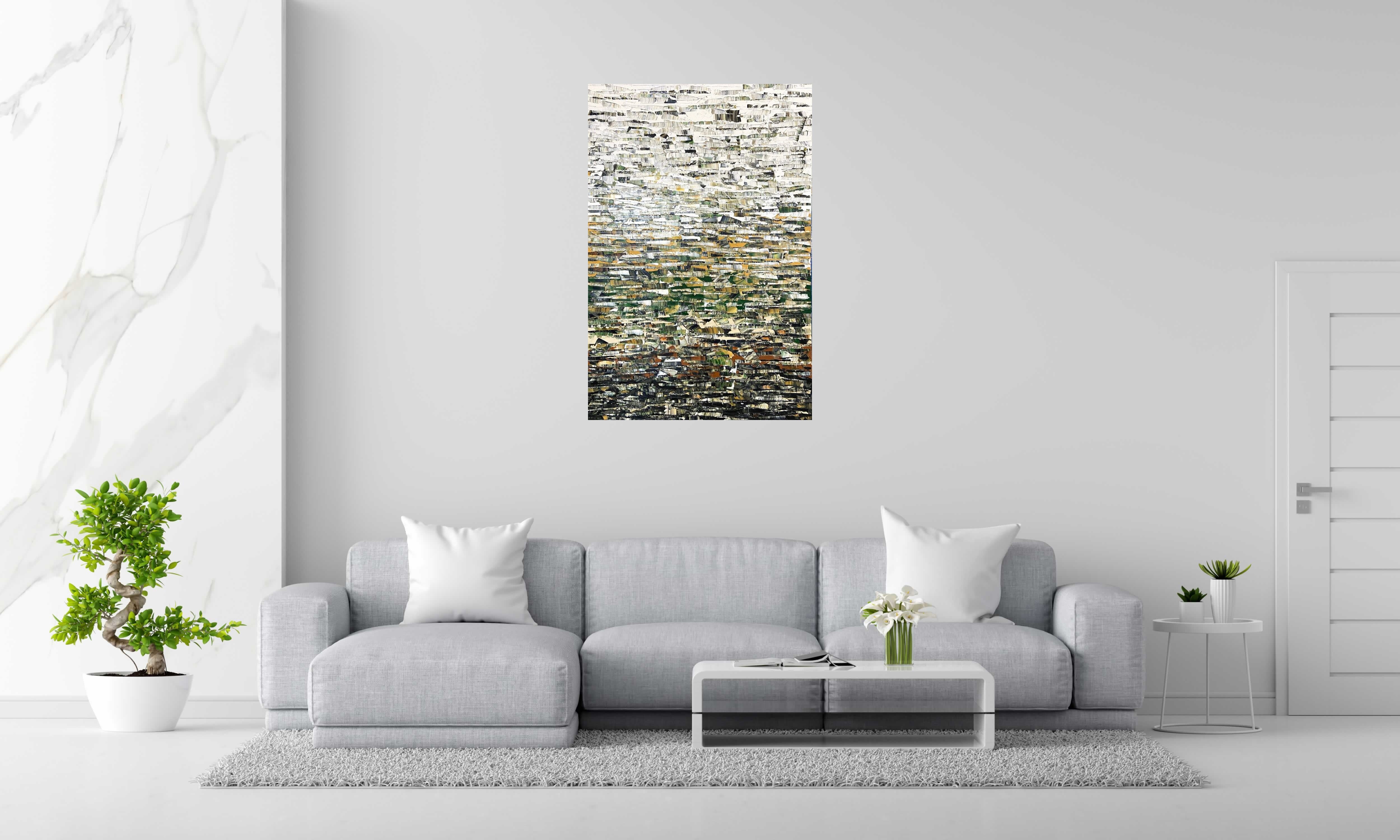 Tableau Peinture 07-2024-35 de ALAIN BECANNE dans un intérieur – 80 × 120 cm