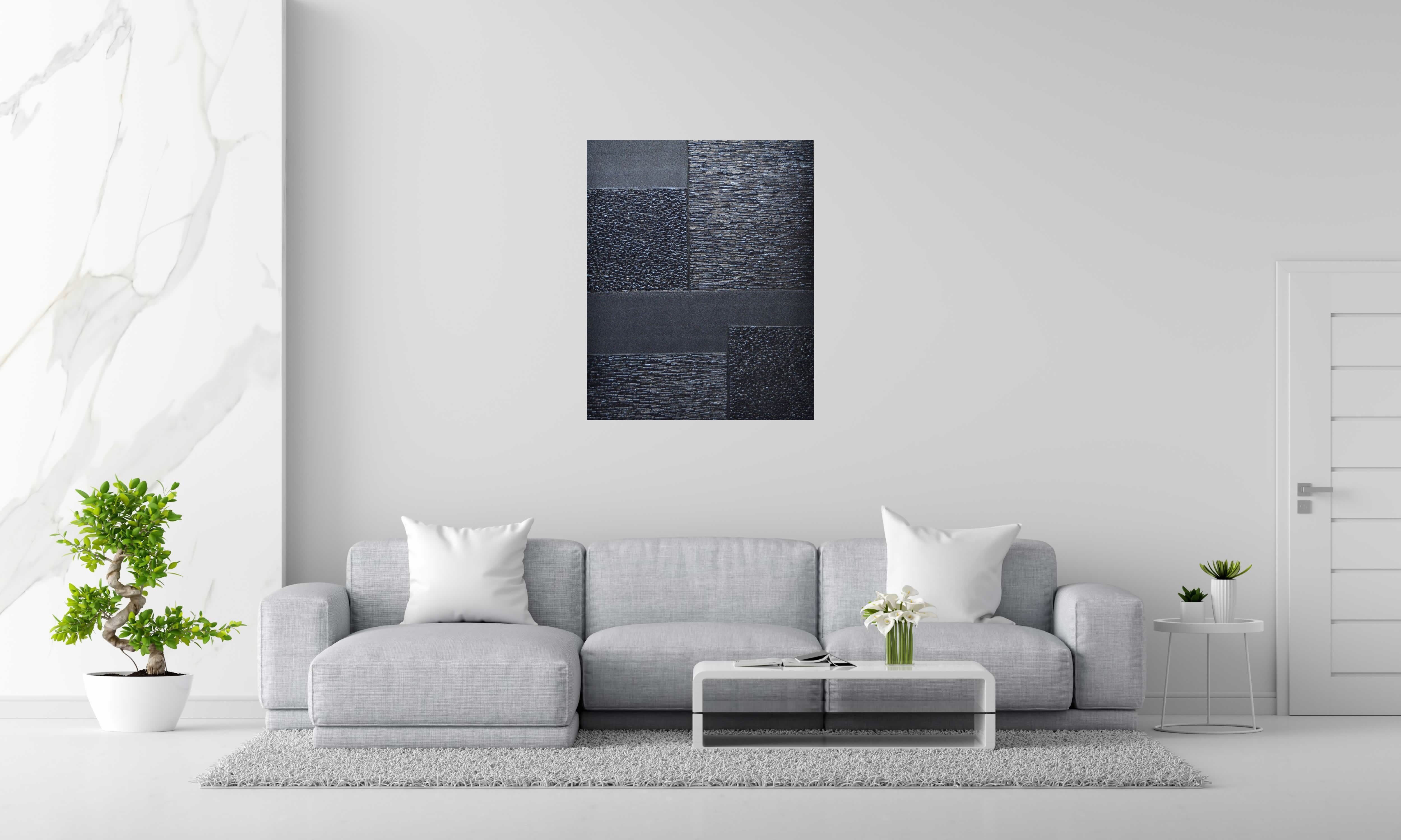 Tableau Peinture 10-2025-50 de ALAIN BECANNE dans un intérieur – 81 × 100 cm
