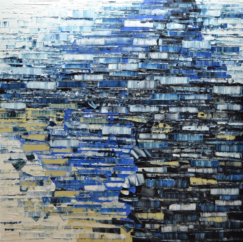 Tableau abstrait format xxl Peinture abstraite 04-2025-30 – ALAIN BECANNE – 120 × 120 cm