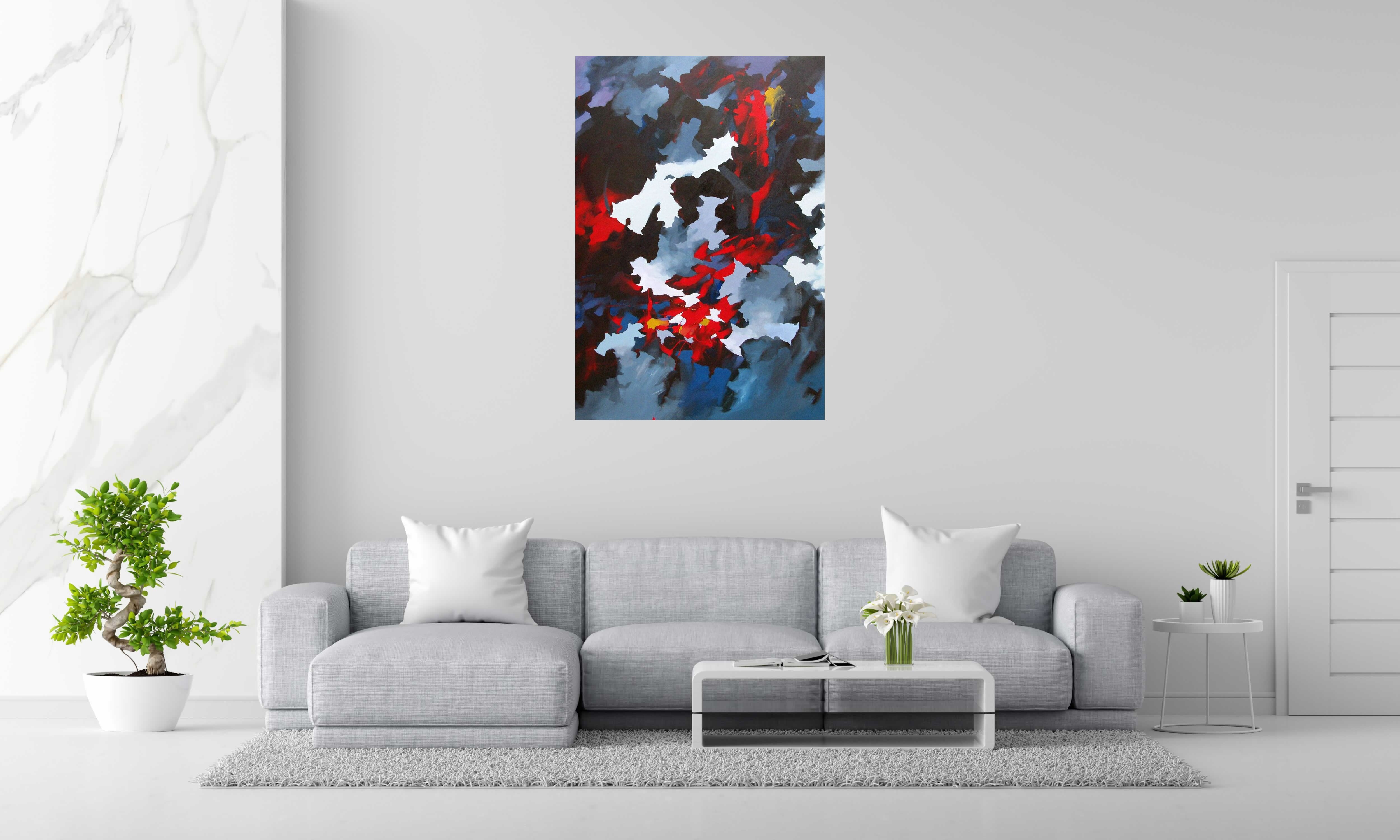Tableau DANS LES ABYSSES DU LAC BAIKAL de BRUNEAU dans un intérieur – 130 × 89 cm