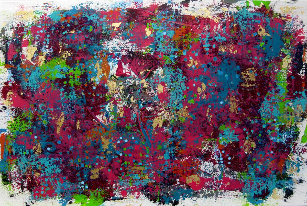 Tableau abstrait format xxl STONE OR PASSION – CELINE WEBER – 80 × 120 cm