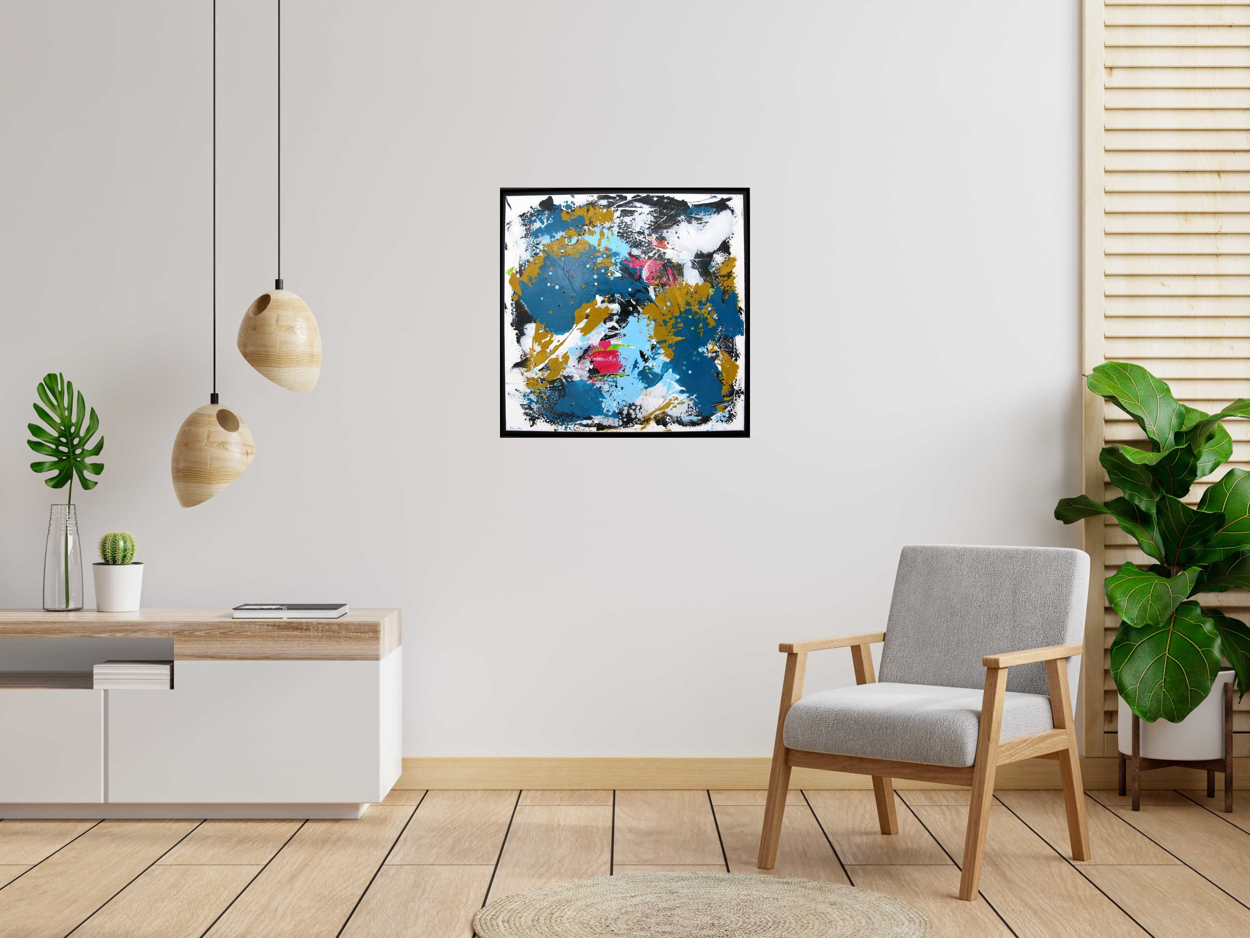 Tableau Stone - Récif de CELINE WEBER dans un intérieur – 80 × 80 cm