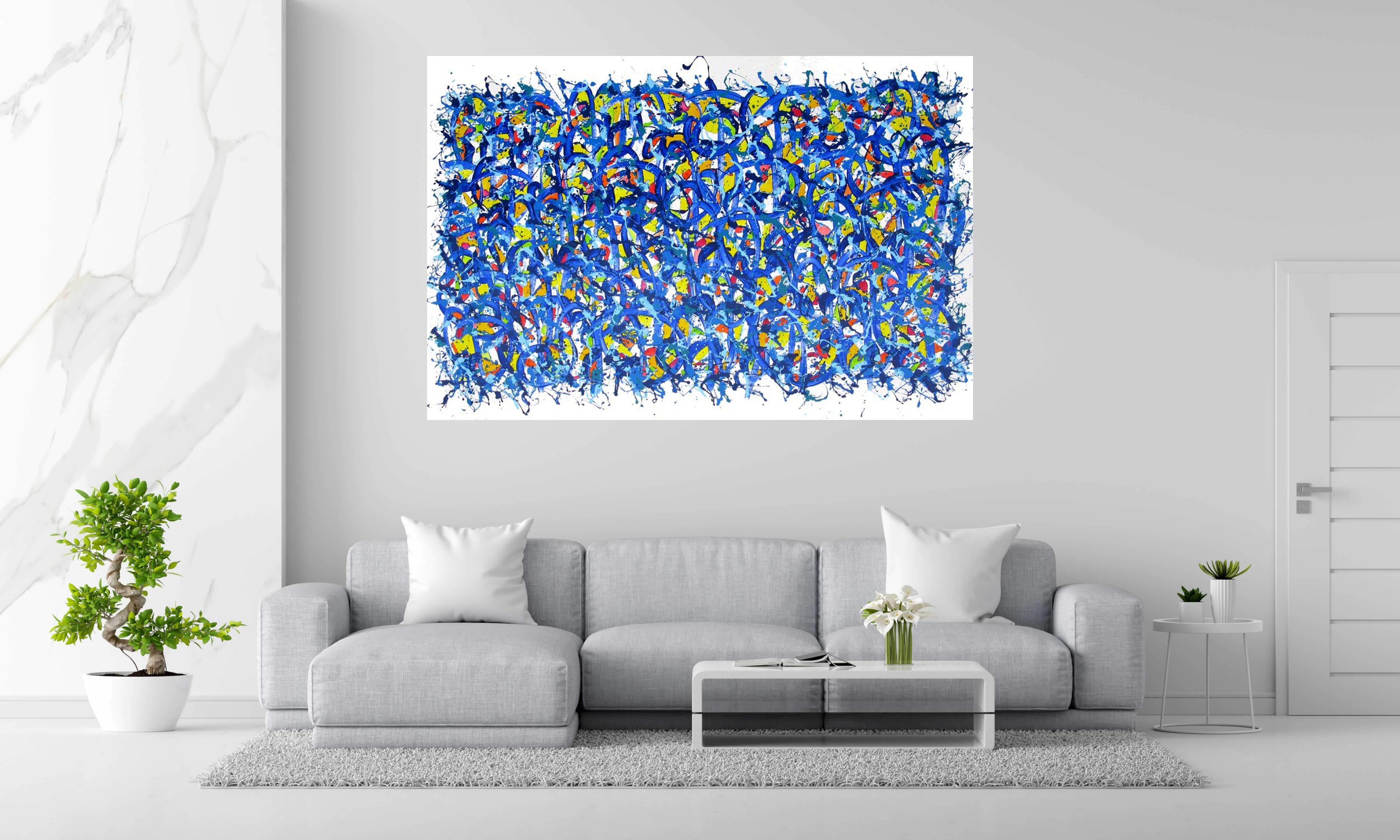 Tableau No name E55 de STEPHANE RIME dans un intérieur – 195 × 130 cm
