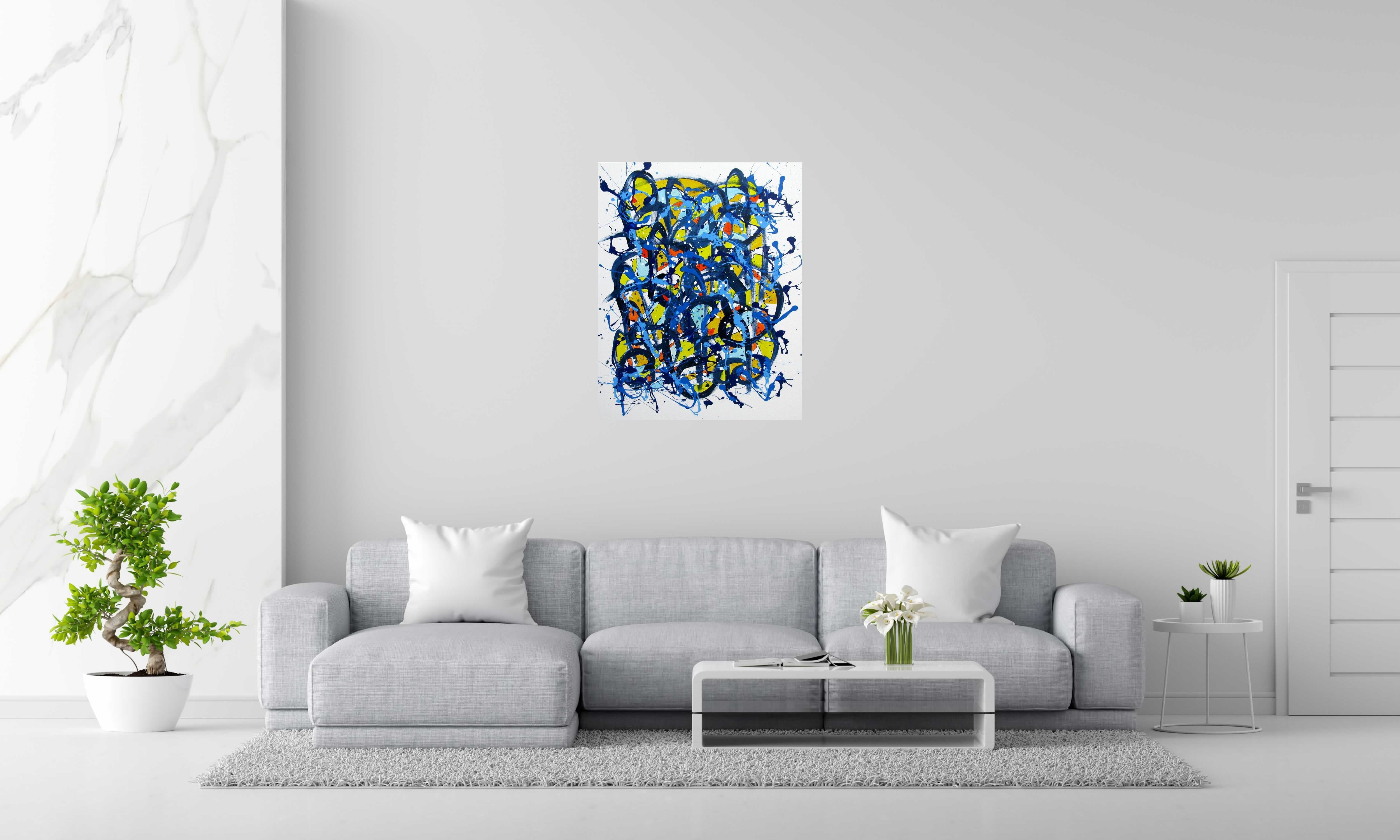 Tableau Noname E10 de STEPHANE RIME dans un intérieur – 73 × 92 cm