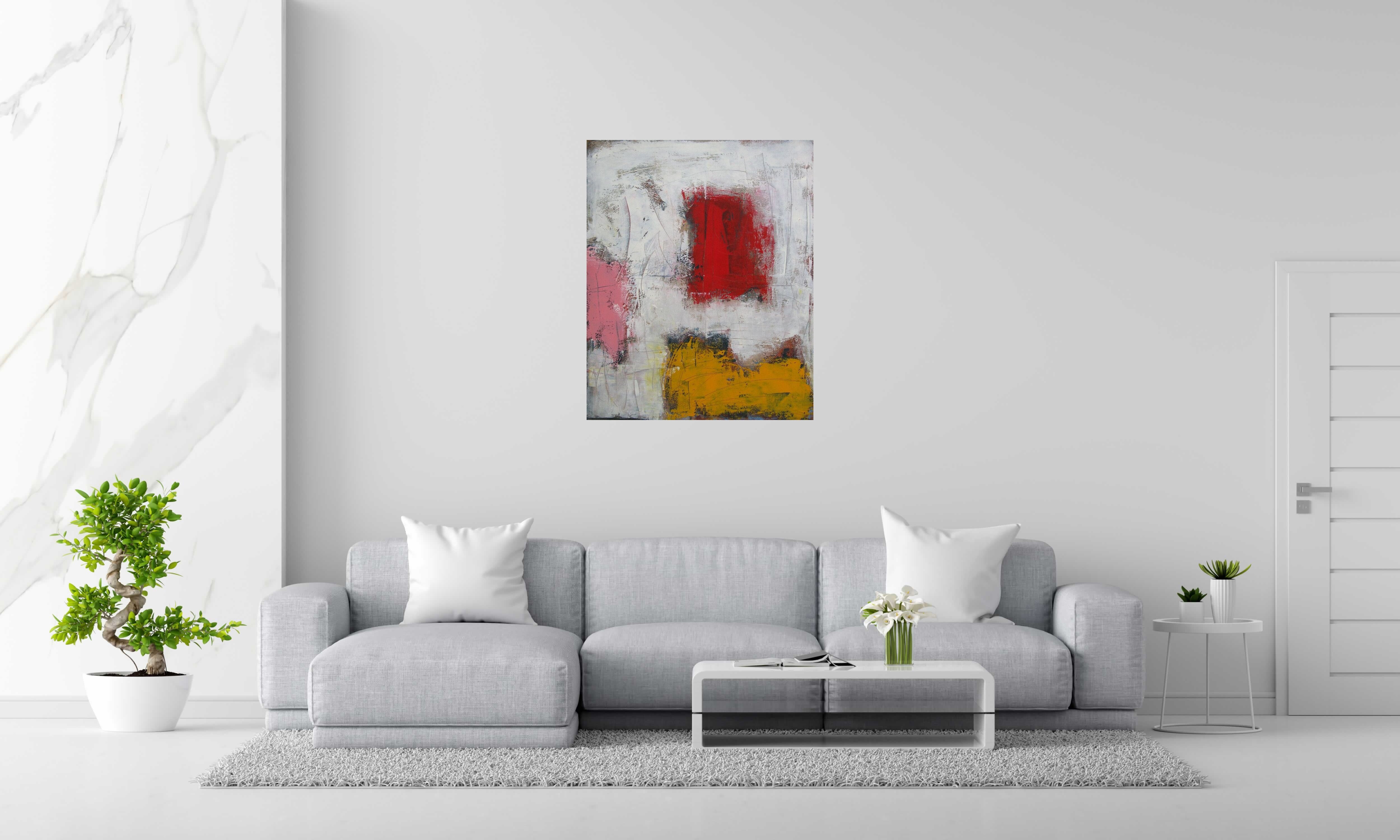 Tableau Nuances Primaires de TANIA CARRARA dans un intérieur – 81 × 100 cm