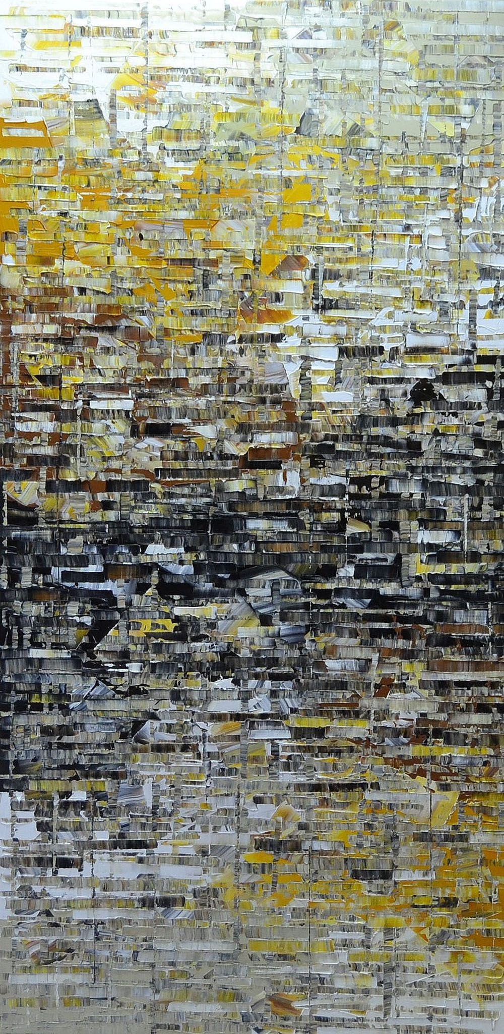 Tableau abstrait grand format PEINTURE 10-2022-57 – ALAIN BECANNE – 60 × 120 cm