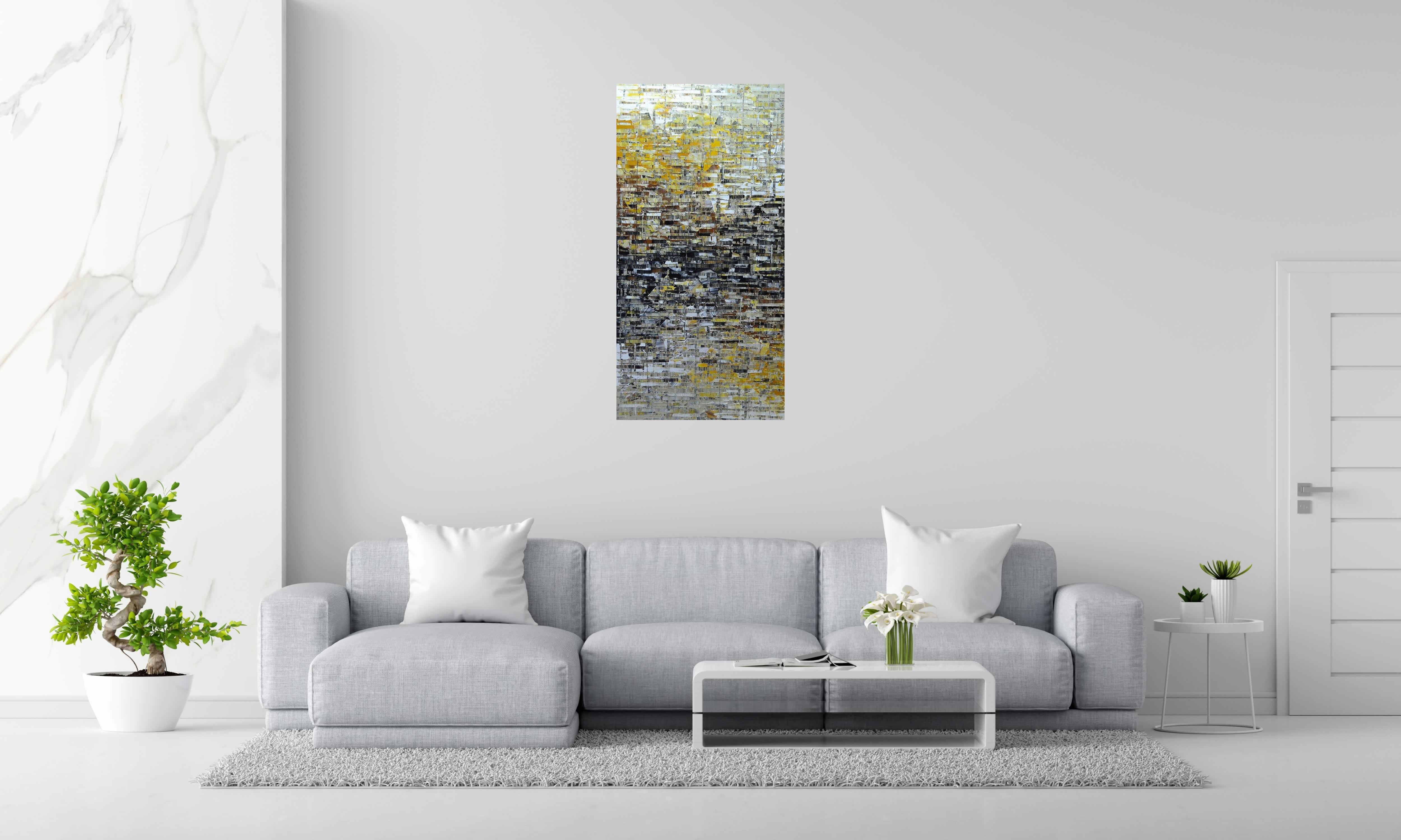 Tableau PEINTURE 10-2022-57 de ALAIN BECANNE dans un intérieur – 60 × 120 cm