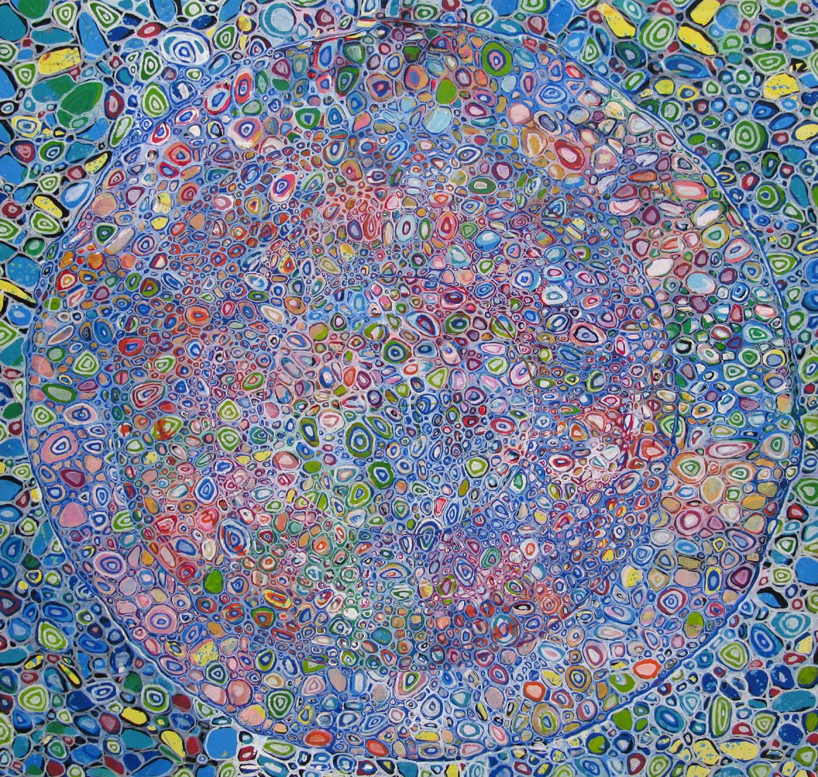Tableau abstrait grand format MICROCOLOUR 2 – JAVIER RAMIREZ – 100 × 100 cm