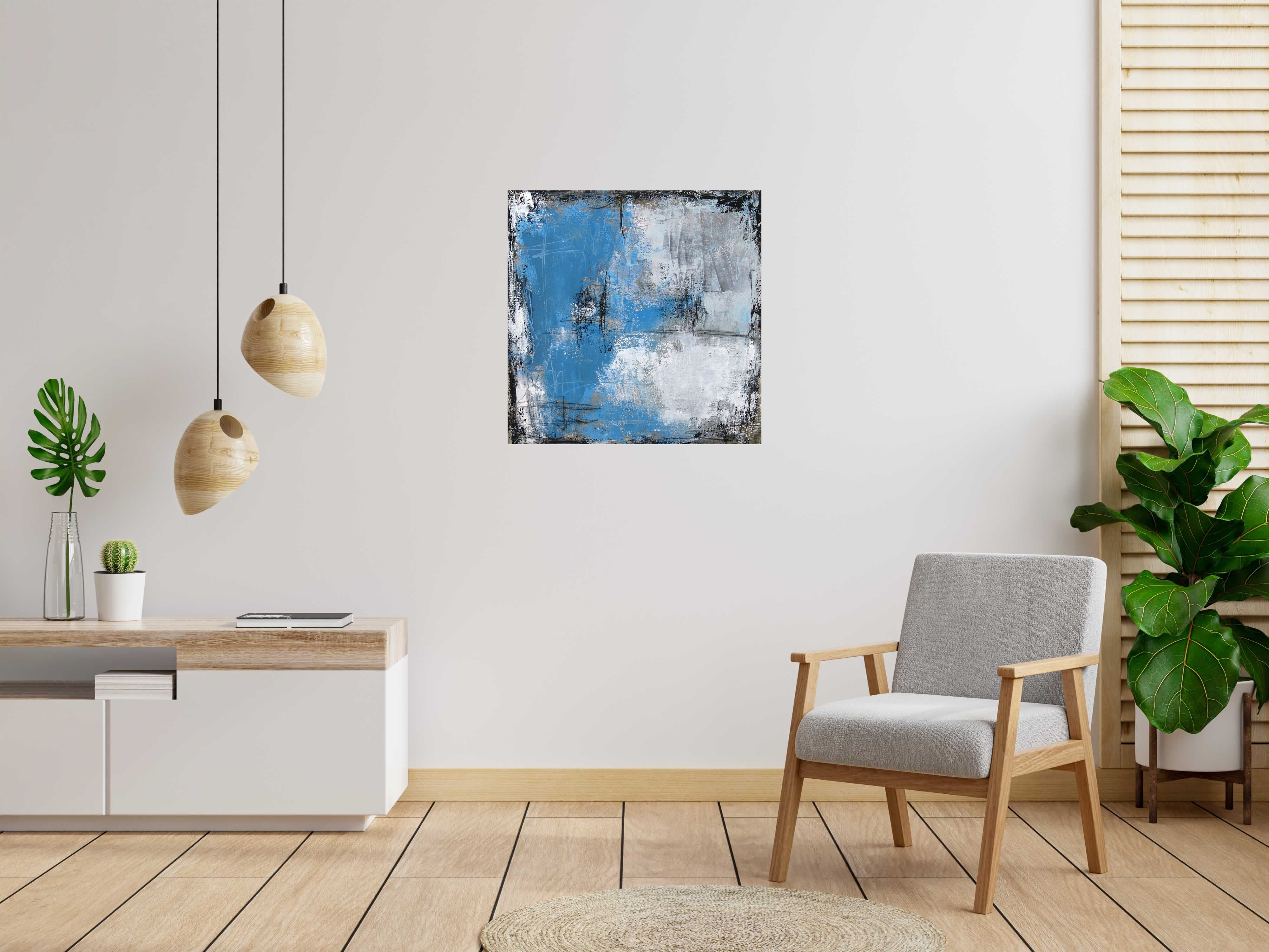 Tableau BLUR de TANIA CARRARA dans un intérieur – 80 × 80 cm