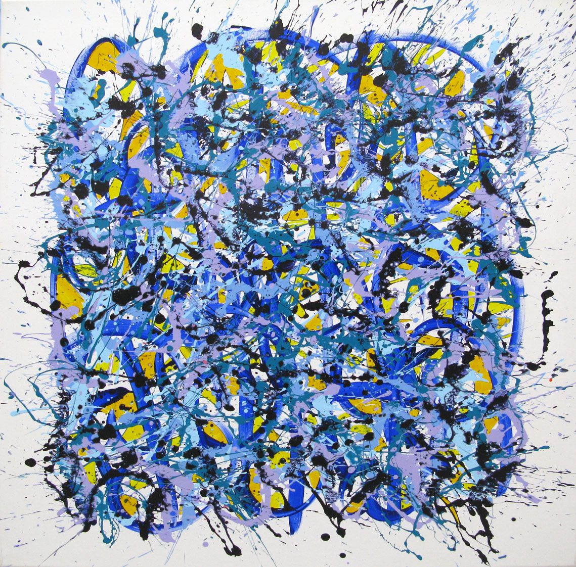 Tableau abstrait grande taille blanc NONAME D52 – STEPHANE RIME – 100 × 100 cm
