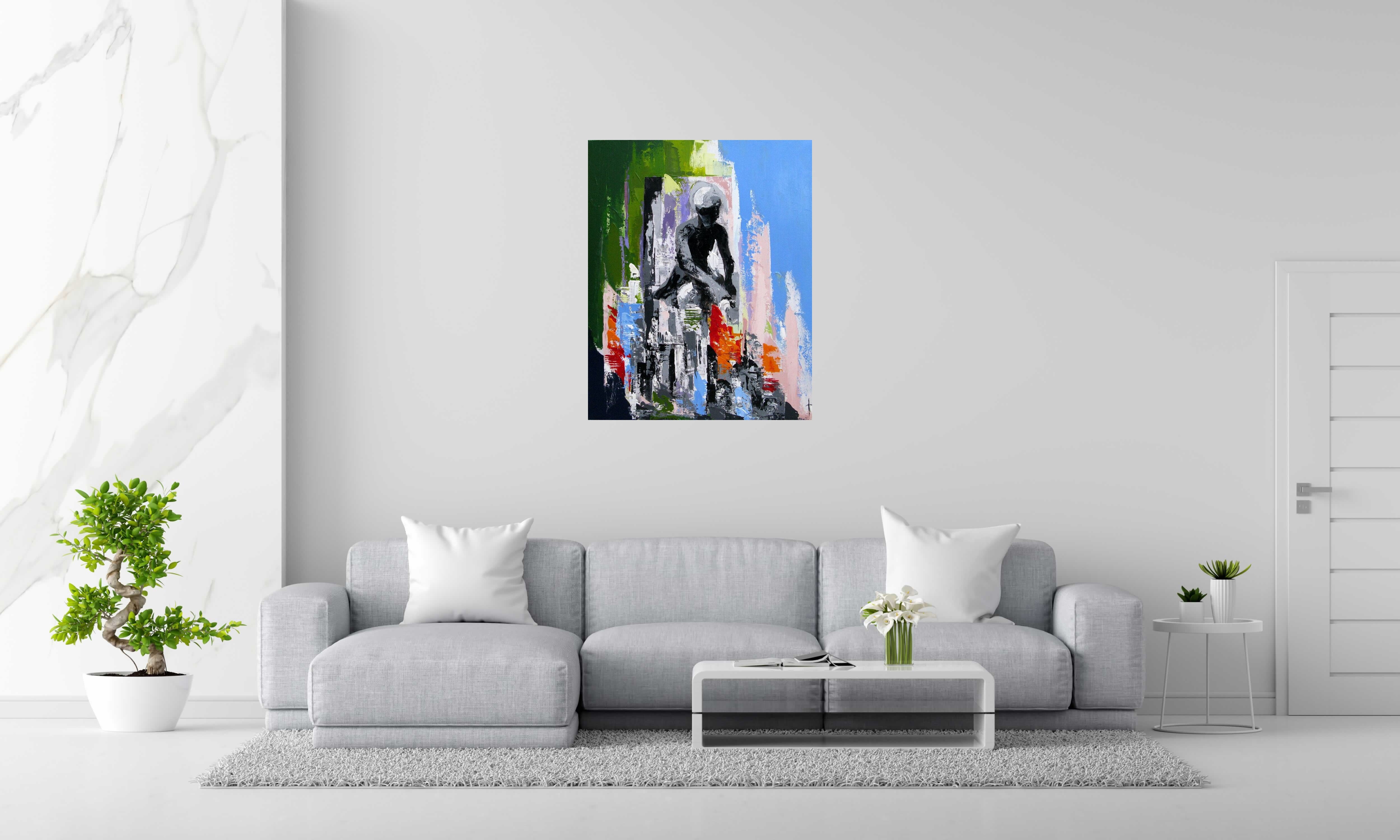 Tableau L'Atavisme d'une palette de FARID AMRAR dans un intérieur – 80 × 100 cm
